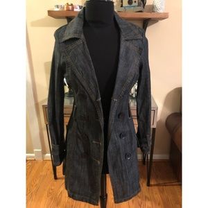 Women's Guess Long Sleeve Denim/Jean Jacket Trench